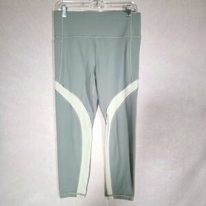 Athleta Salutation Stash Pocket 7/8 Tight Green Colorblock 531299-02 Size Large
